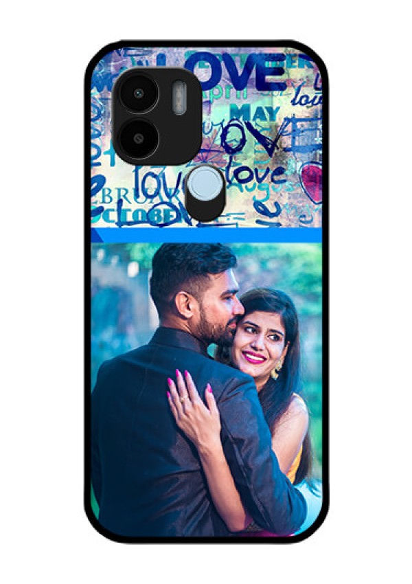 Poco C50 Custom Glass Mobile Case - Colorful Love Design
