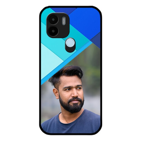 Poco C50 Custom Glass Phone Case - Blue Pattern Design