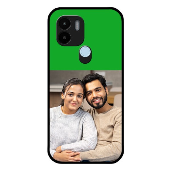 Poco C50 Personalized Glass Phone Case - Green Pattern Design