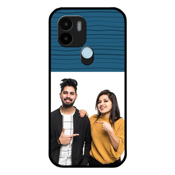 Poco C50 Custom Glass Phone Case - Blue Pattern Cover Design