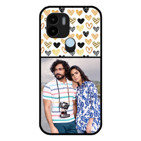 Poco C50 Photo Printing on Glass Case - Love Symbol Design