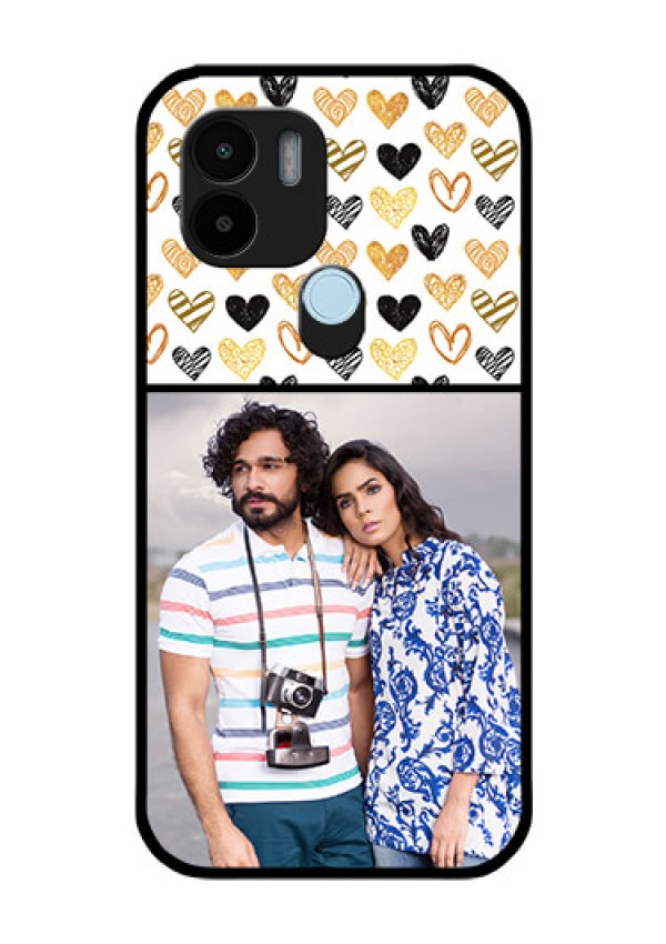 Poco C50 Photo Printing on Glass Case - Love Symbol Design