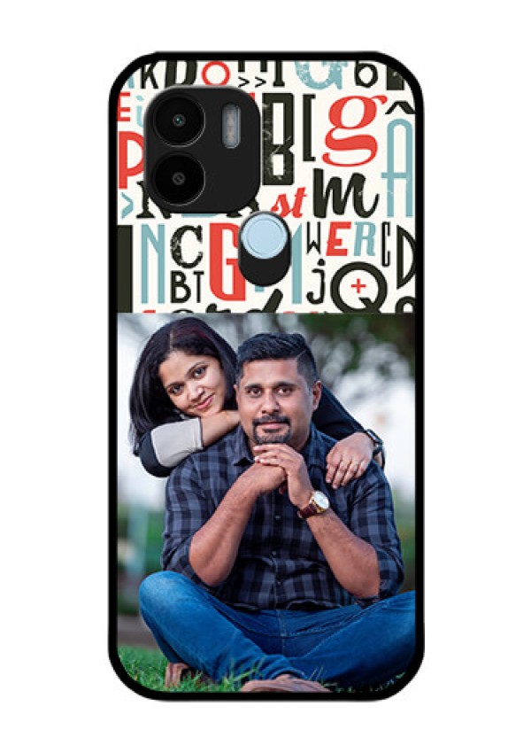 Poco C50 Personalized Glass Phone Case - Alphabet Design