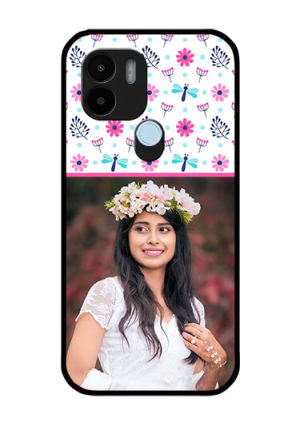 Poco C50 Photo Printing on Glass Case - Colorful Flower Design