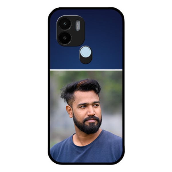 Poco C50 Personalized Glass Phone Case - Simple Royal Blue Design Poco C50 Personalized Glass Phone Case - Simple Royal Blue Design