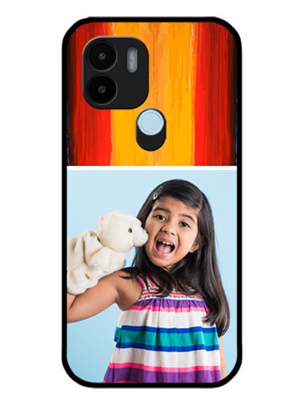 Custom Poco C50 Personalized Glass Phone Case - Multi Color Design