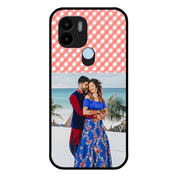 Poco C50 Personalized Glass Phone Case - Pink Pattern Design