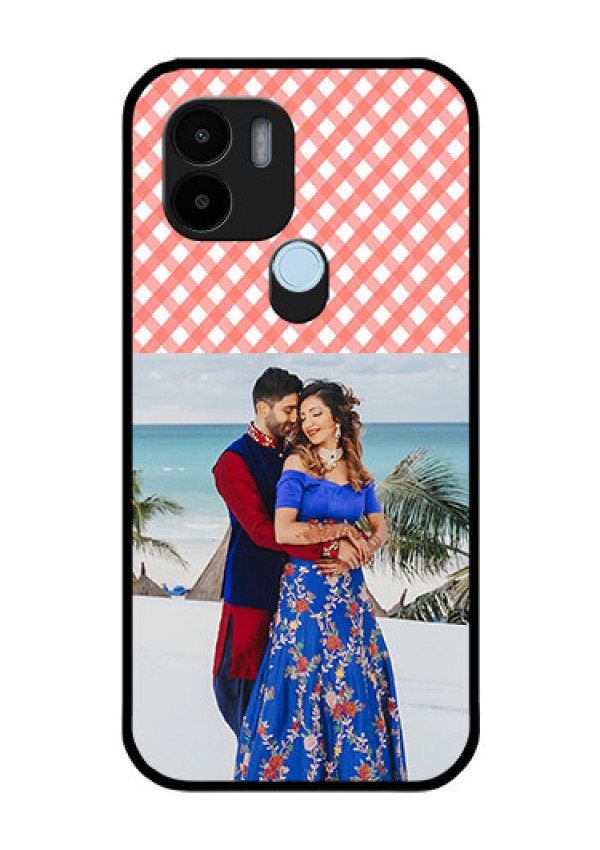 Poco C50 Personalized Glass Phone Case - Pink Pattern Design