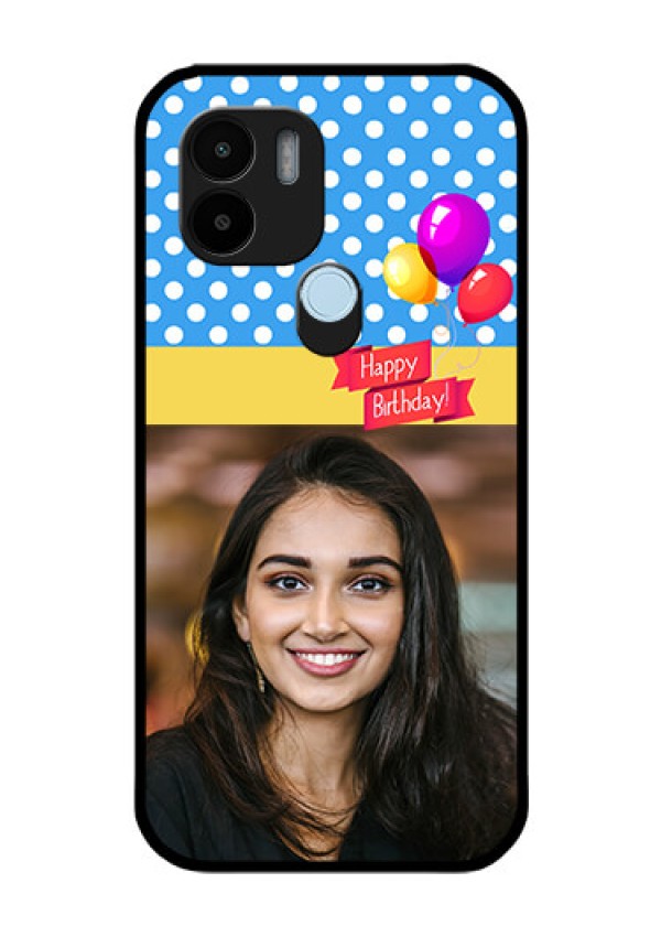 Poco C50 Custom Glass Mobile Case - Happy Birthday Design