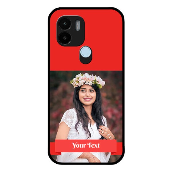 Poco C50 Custom Glass Phone Case - Simple Red Color Design