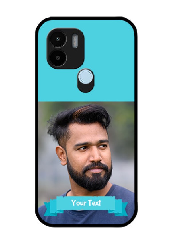 Poco C50 Personalized Glass Phone Case - Simple Blue Color Design