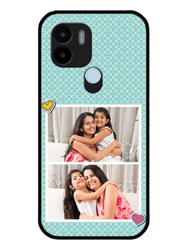 Custom Poco C50 Custom Glass Phone Case - 2 Image Holder with Pattern Design