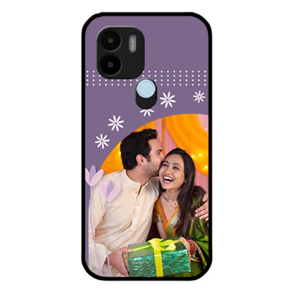 Poco C50 Custom Glass Mobile Case - Lavender flowers design