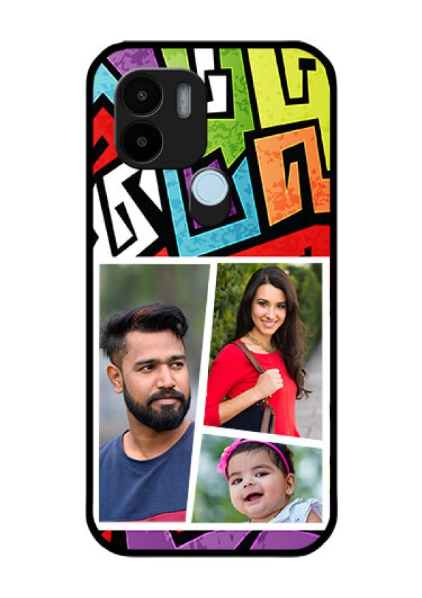 Poco C50 Custom Glass Phone Case - Graffiti pattern Design