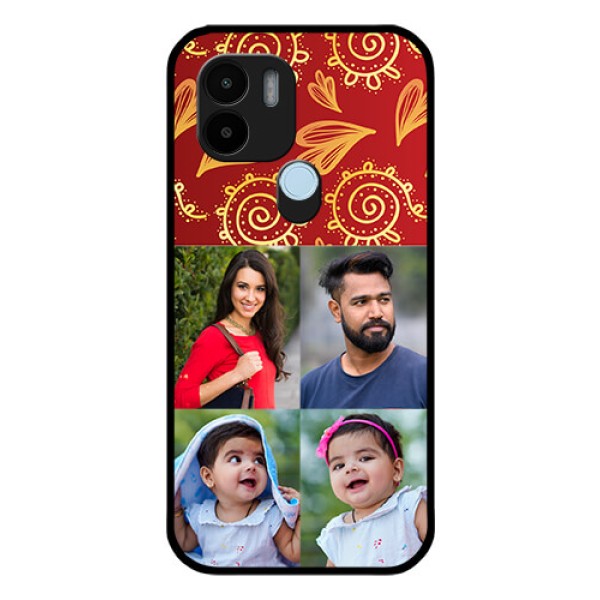 Poco C50 Photo Printing on Glass Case - 4 Image Traditional Design Poco C50 Photo Printing on Glass Case - 4 Image Traditional Design