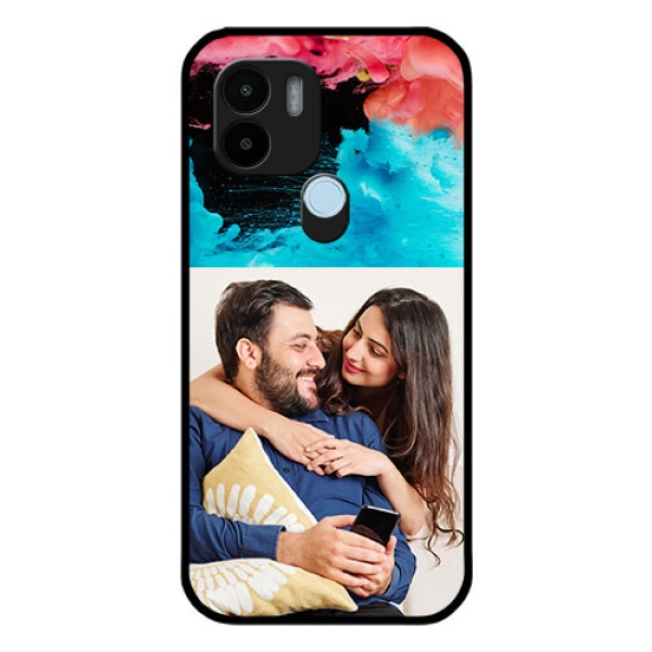 Poco C50 Custom Glass Mobile Case - Quote with Acrylic Painting Design Poco C50 Custom Glass Mobile Case - Quote with Acrylic Painting Design