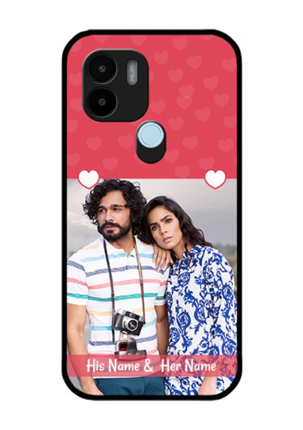 Poco C50 Photo Printing on Glass Case - Simple Love Design