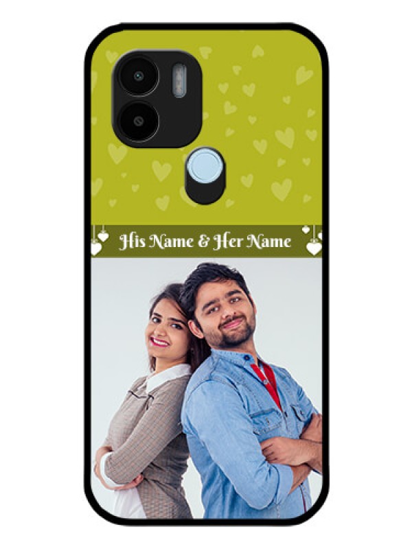 Custom Poco C50 Custom Glass Phone Case - You & Me Heart Design