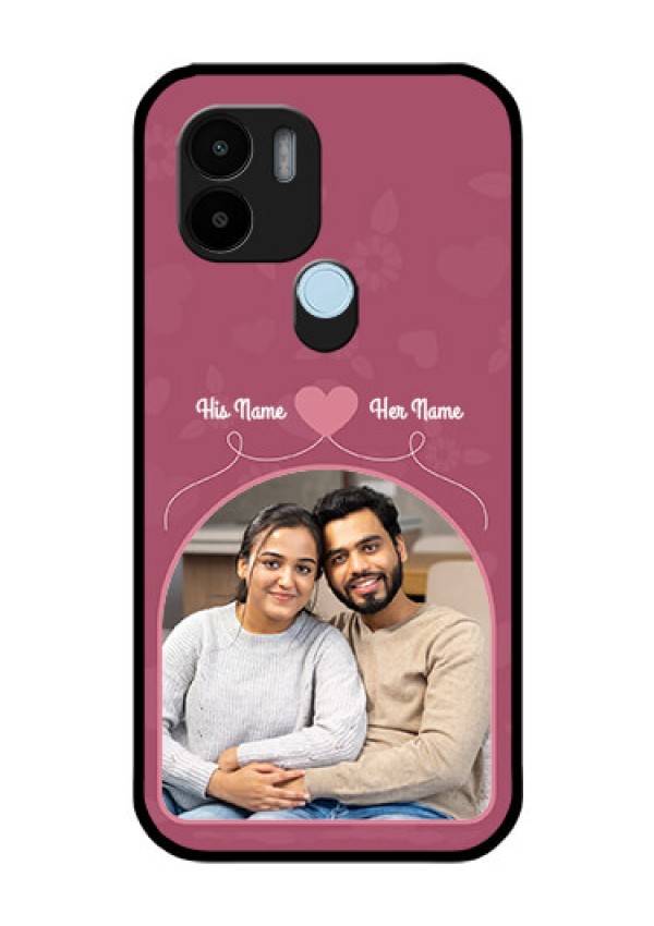 Poco C50 Photo Printing on Glass Case - Love Floral Design