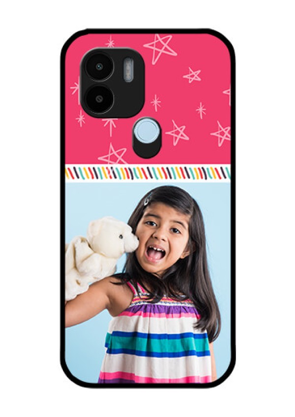 Poco C50 Personalized Glass Phone Case - Line art design