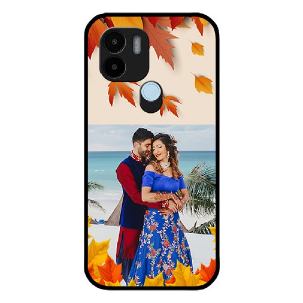 Poco C50 Photo Printing on Glass Case - Autumn Maple Leaves Design Poco C50 Photo Printing on Glass Case - Autumn Maple Leaves Design
