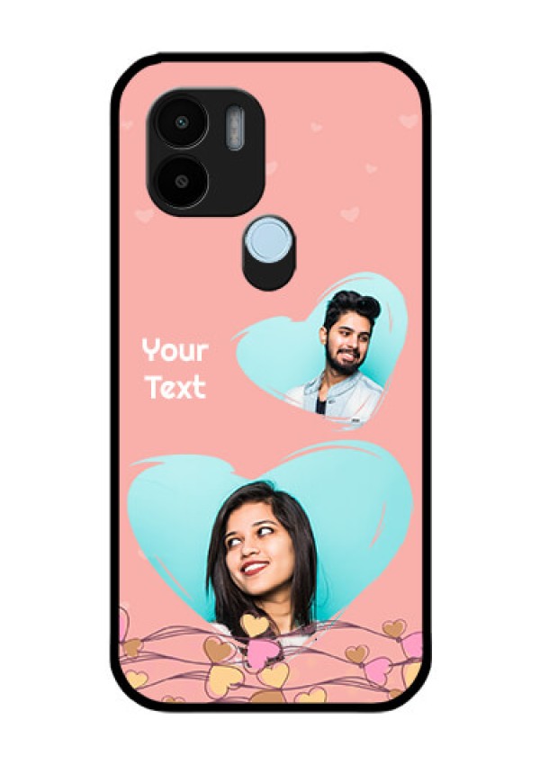 Poco C50 Custom Glass Mobile Case - Love Doodle Design