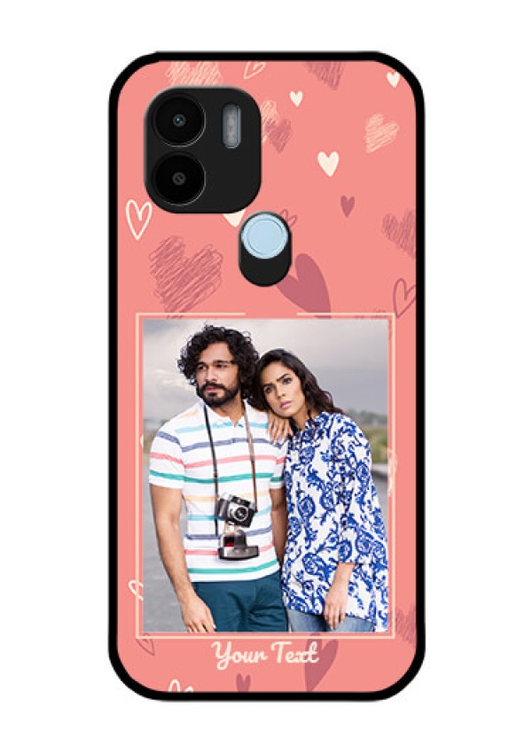 Poco C50 Custom Glass Phone Case - Love doodle art Design