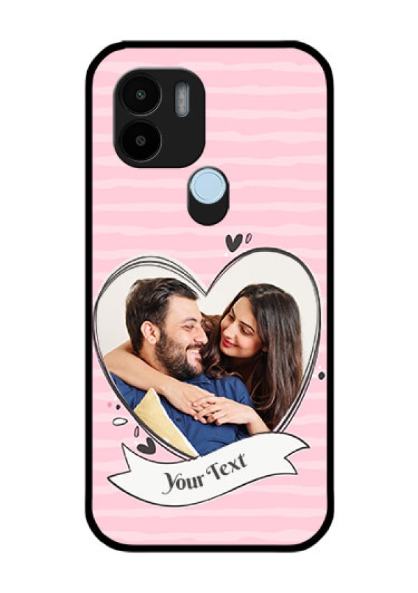 Poco C50 Custom Glass Phone Case - Vintage Heart Design