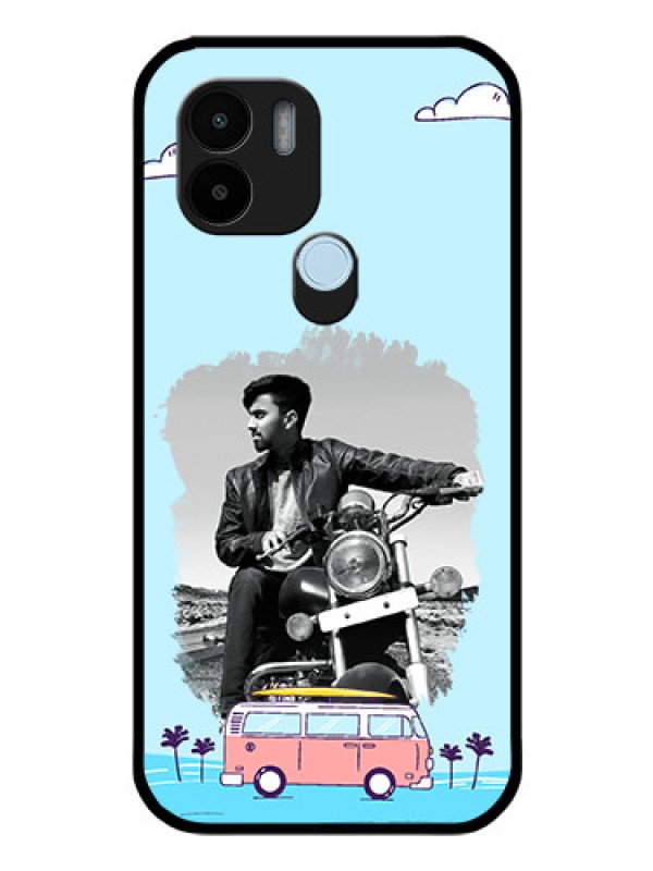 Custom Poco C50 Photo Printing on Glass Case - Travel & Adventure Design