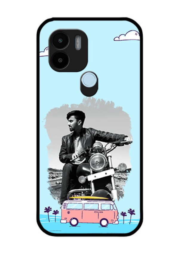 Poco C50 Photo Printing on Glass Case - Travel & Adventure Design