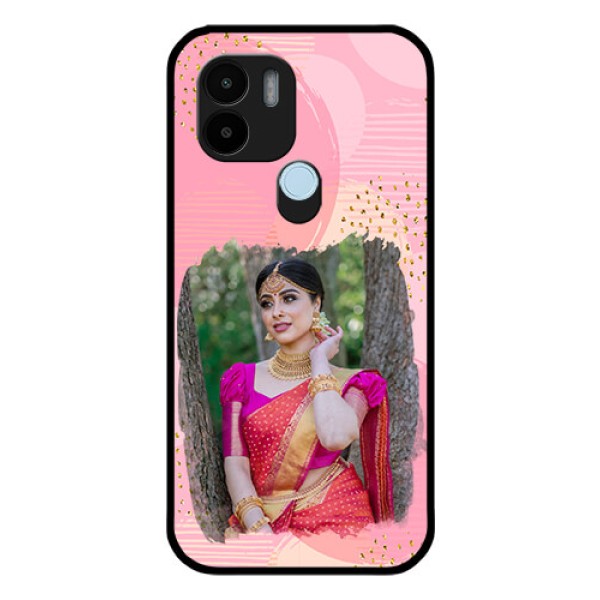 Poco C50 Personalized Glass Phone Case - Gold Glitter Splash Design Poco C50 Personalized Glass Phone Case - Gold Glitter Splash Design