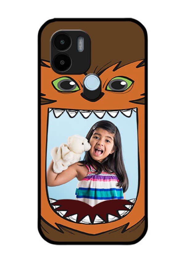 Poco C50 Photo Printing on Glass Case - Owl Monster Back Case Design