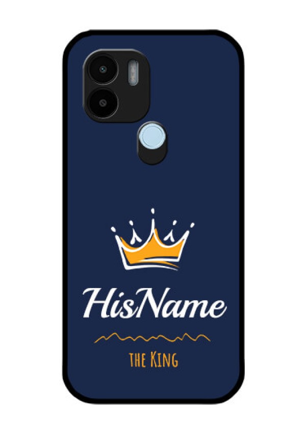 Poco C50 Glass Phone Case King with Name