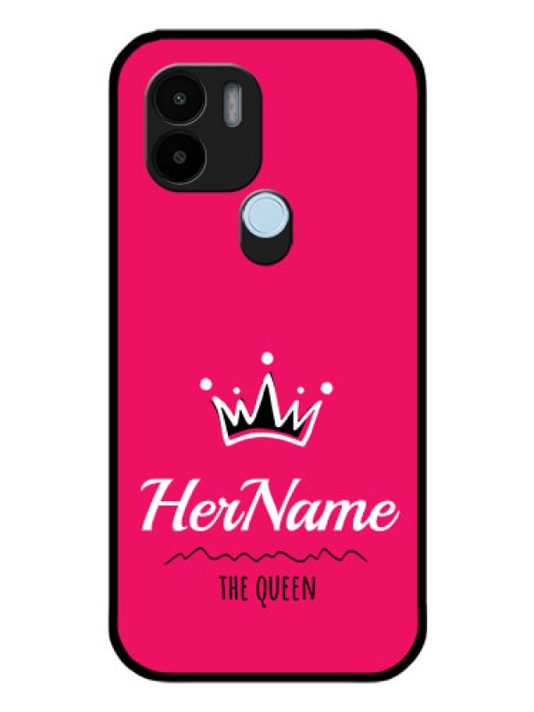 Custom Poco C50 Glass Phone Case Queen with Name