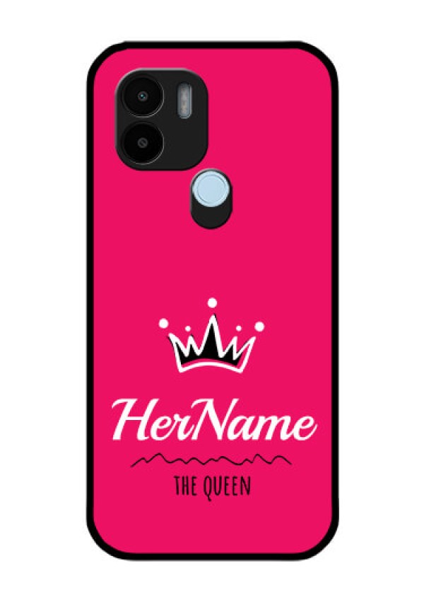 Poco C50 Glass Phone Case Queen with Name