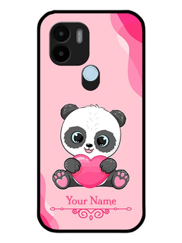 Custom Poco C50 Custom Glass Mobile Case - Cute Panda Design