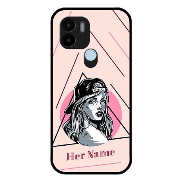 Poco C50 Personalized Glass Phone Case - Rockstar Girl Design
