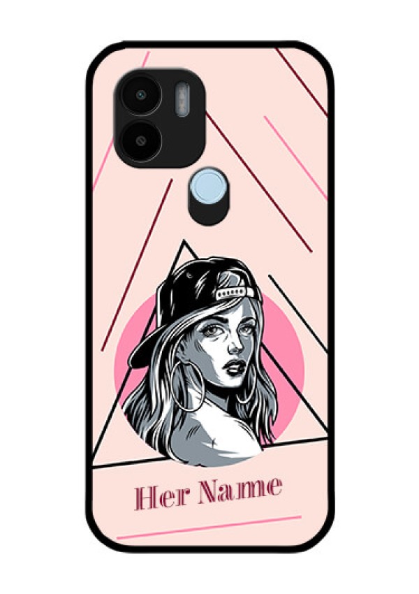 Poco C50 Personalized Glass Phone Case - Rockstar Girl Design