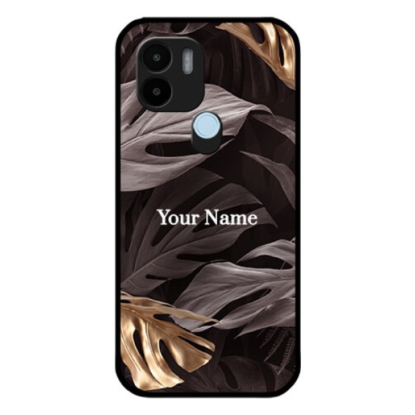 Poco C50 Personalised Glass Phone Case - Wild Leaves digital paint Design Poco C50 Personalised Glass Phone Case - Wild Leaves digital paint Design