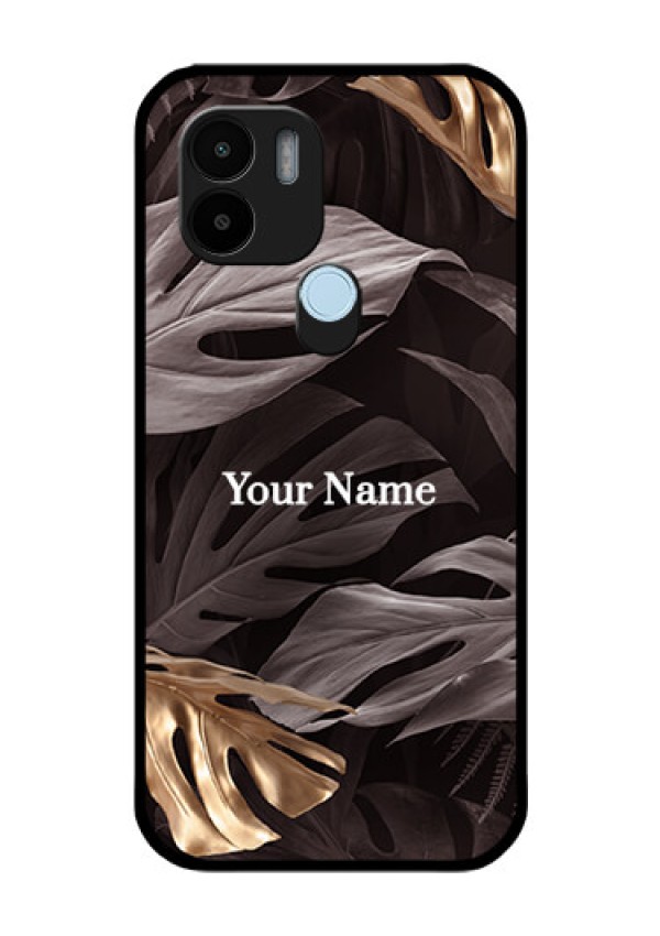 Poco C50 Personalised Glass Phone Case - Wild Leaves digital paint Design