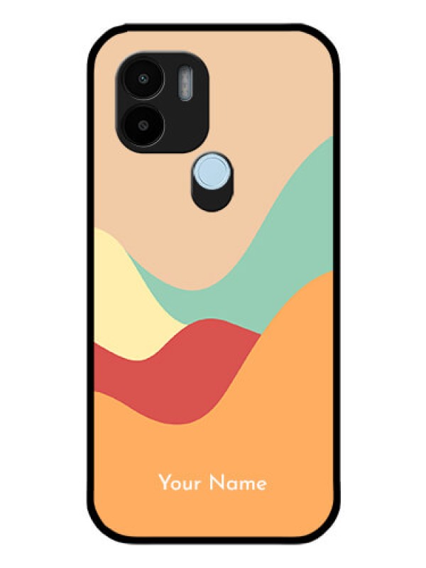 Custom Poco C50 Personalized Glass Phone Case - Ocean Waves Multi-colour Design