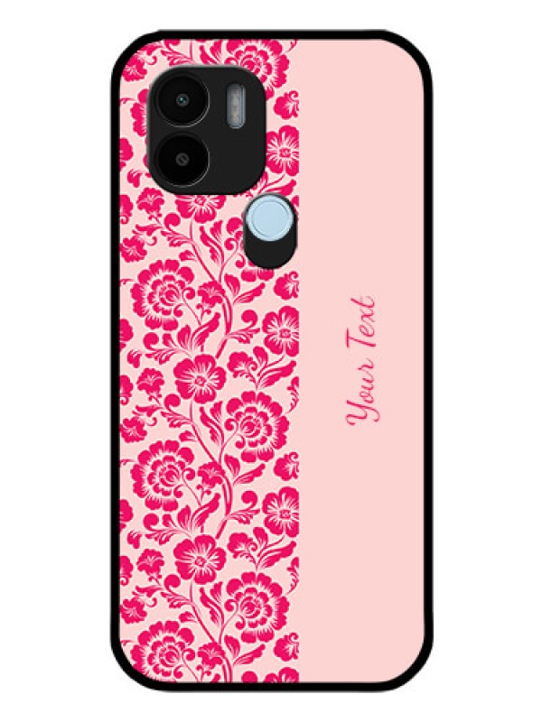 Custom Poco C50 Custom Glass Phone Case - Attractive Floral Pattern Design