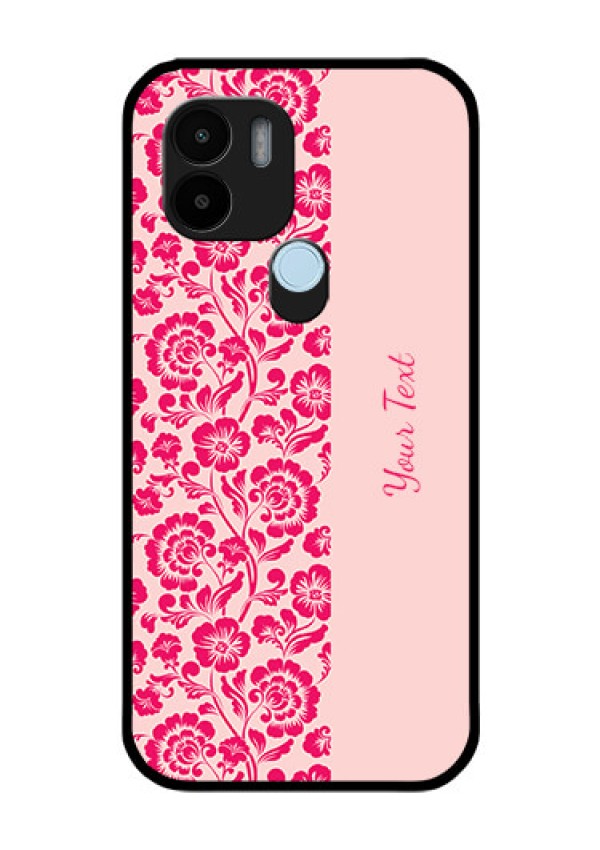 Poco C50 Custom Glass Phone Case - Attractive Floral Pattern Design