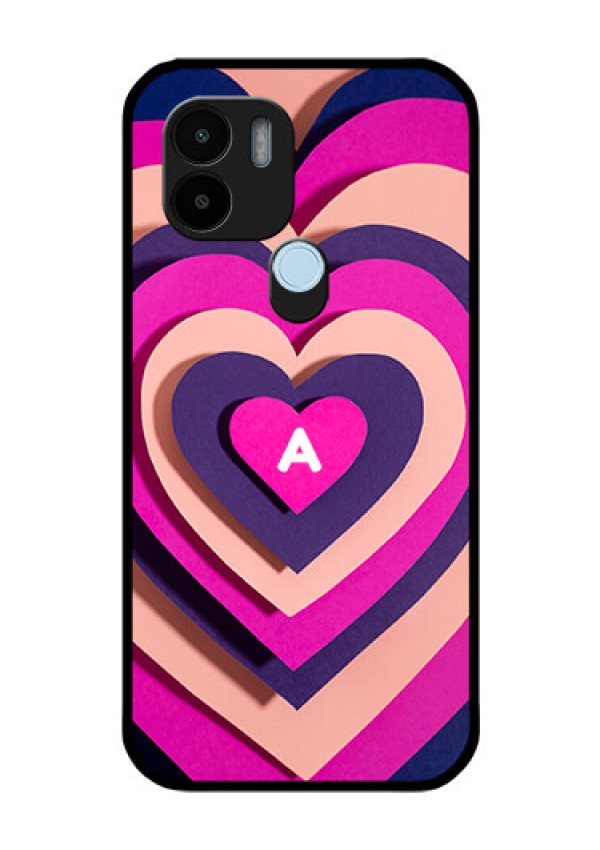Poco C50 Custom Glass Mobile Case - Cute Heart Pattern Design