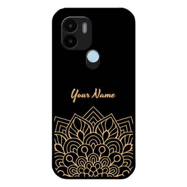 Poco C50 Custom Glass Phone Case - Golden mandala Design