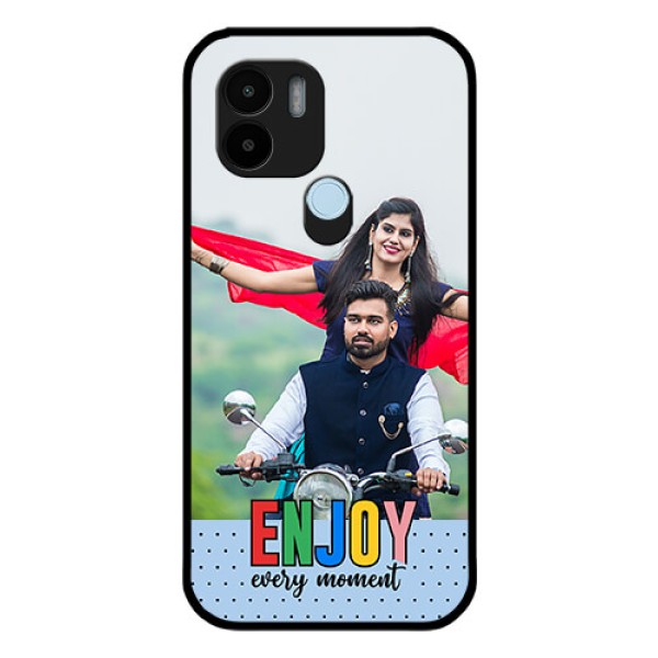 Poco C50 Photo Printing on Glass Case - Enjoy Every Moment Design Poco C50 Photo Printing on Glass Case - Enjoy Every Moment Design