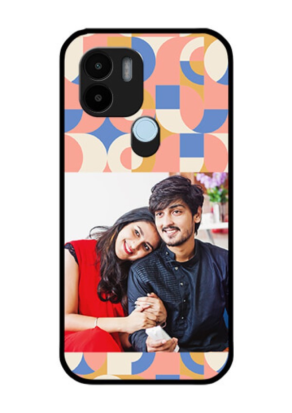 Poco C50 Photo Printing on Glass Case - Semi-circle Maze Pattern Design