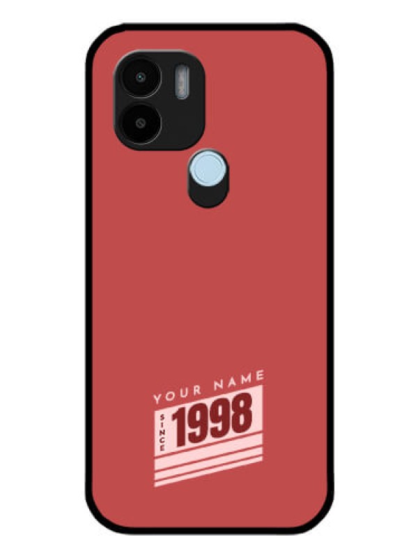 Custom Poco C50 Custom Glass Phone Case - Red custom year of birth Design