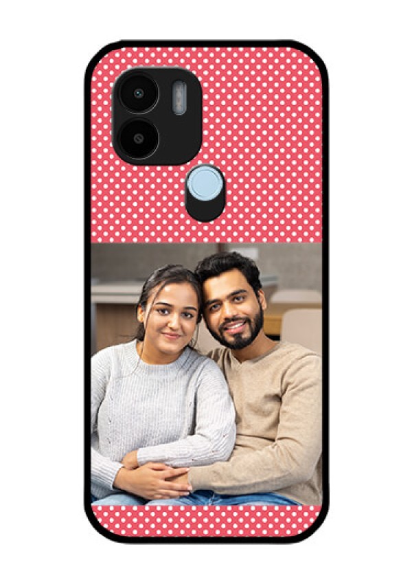 Poco C51 Custom Glass Phone Case - White Dotted Design