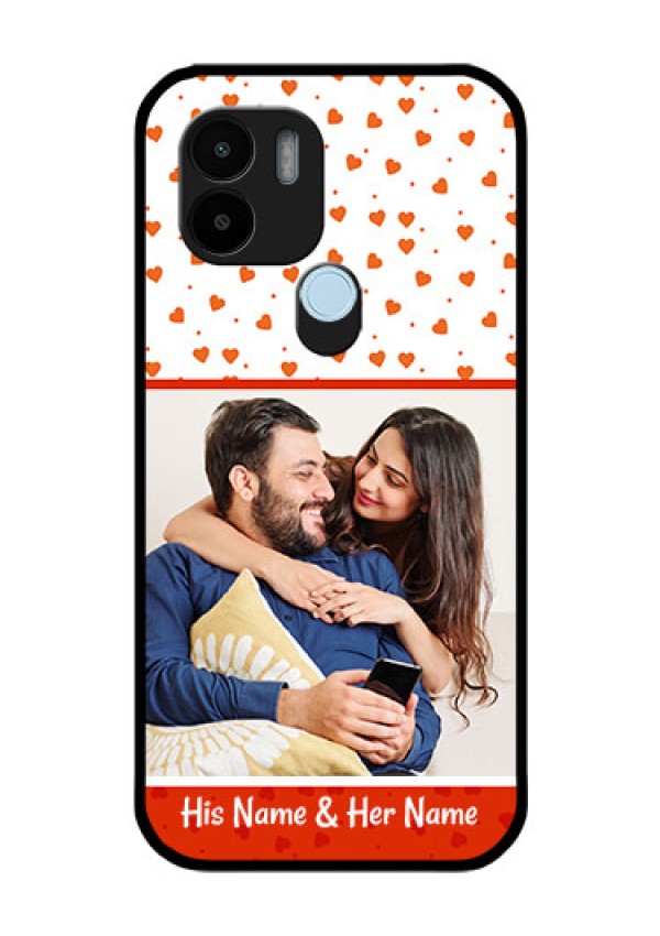 Poco C51 Custom Glass Phone Case - Orange Love Symbol Design